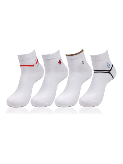 Bonjour White Printed Socks - Pack of 4-picture-27