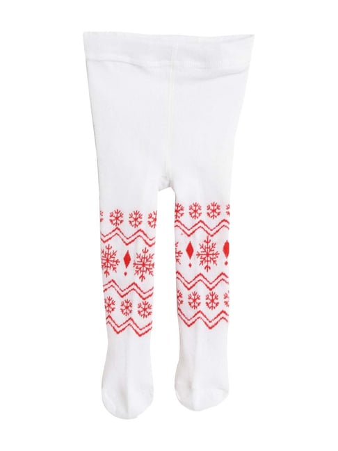 Nauti Nati Kids White Printed Leggings