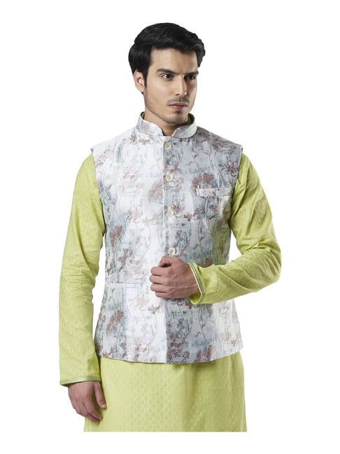 silver nehru jacket