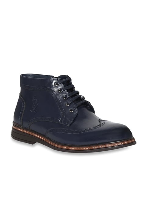 U S Polo Assn U.S. Polo Assn. Men's Marc Navy Derby Boots