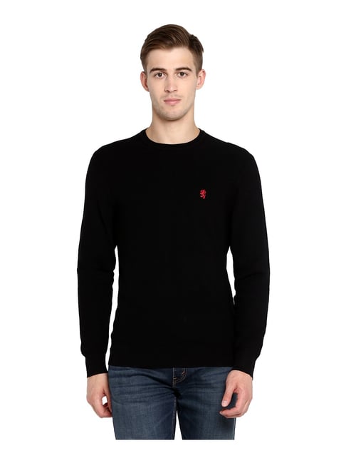 red tape black sweater