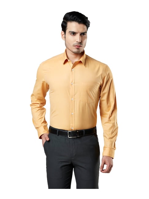 Buy Next Look Orange Textured Shirt for 