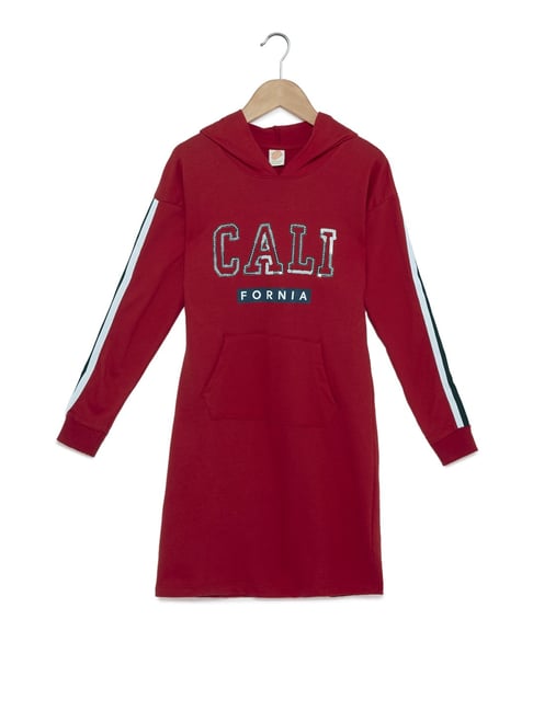 Buy Y&F Kids by Westside Red Hooded Dress for Girls Clothing Online
