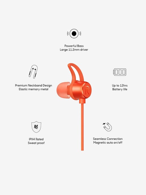 realme Buds Wireless Bluetooth Neckband (Orange)