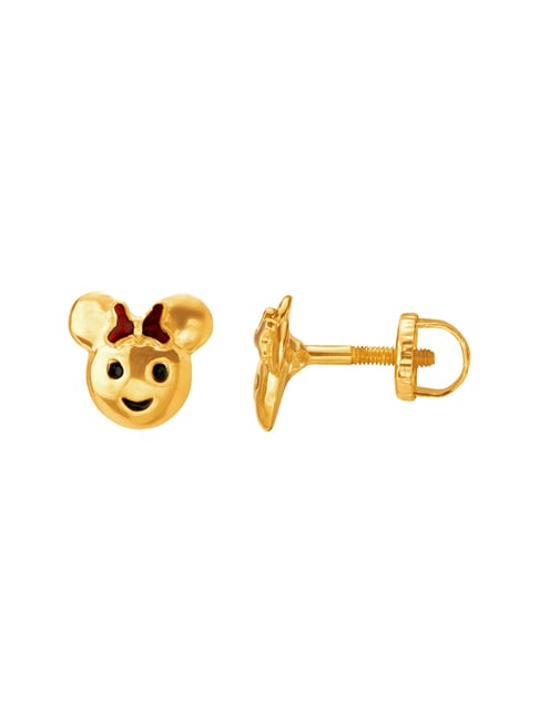 Tanishq Teddy Bear 22 kt Gold Earrings 