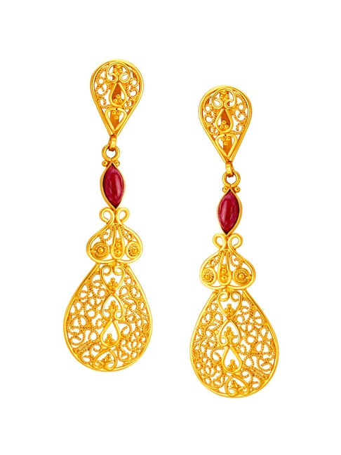 Bloomingdale's Ruby & Diamond Statement Earrings in 14K Yellow Gold - 100%  Excluisve | Bloomingdale's