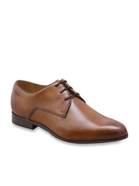 Ruosh Men's Tan Derby Shoes