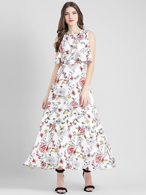 Buy > floral print long dress > in stock