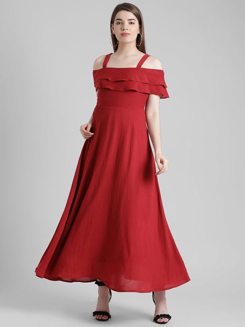 zink london red maxi dress