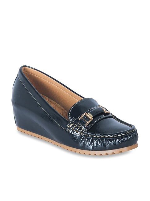 Buy Pavers England Navy Wedge Loafers for Women at Best Price