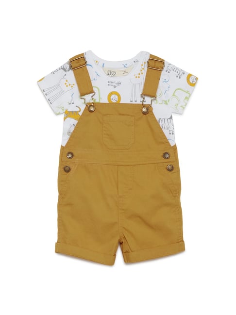 mustard dungarees baby