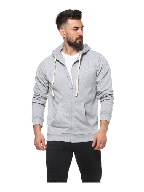 light grey hooded sweatshirt