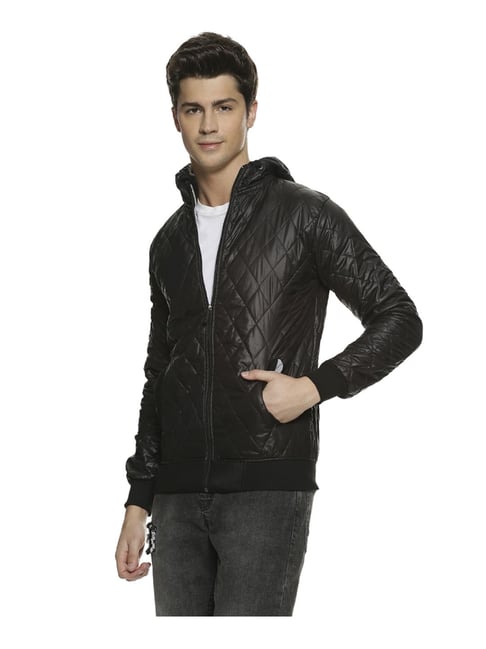 United Colors of Benetton Black Regular Fit Quilted Jacket