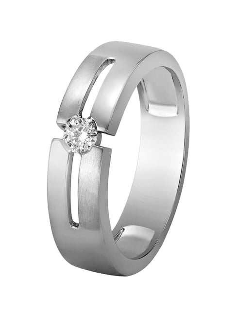 Stylish Platinum and Diamond Ring