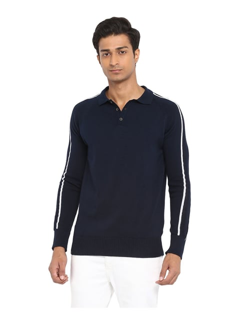 Buy Mufti Navy Raglan Sleeves Cotton T 
