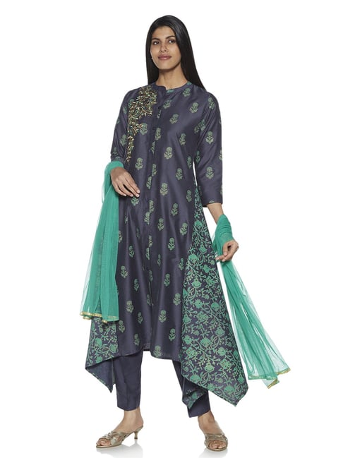 Vark by Westside Indigo A-Line Kurta And Ethnic Pants Set