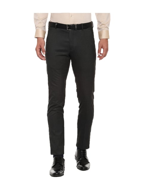 Buy Black Mid Rise Formal Suit-Set Trousers for Men Online at Selected  Homme | 113009201