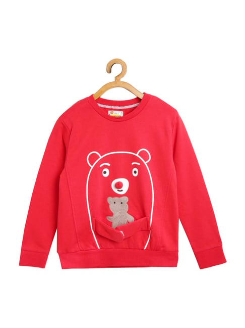 Nauti Nati Red Cotton Printed Sweatshirt