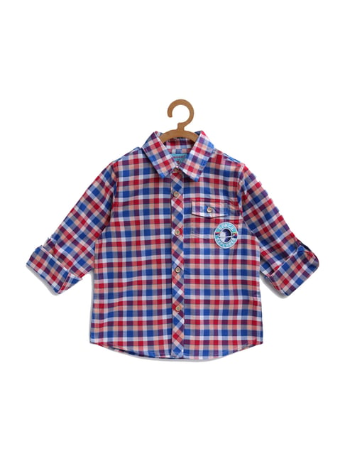 Nauti Nati Red & Blue Cotton Plaid Shirt