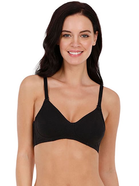 Buy Amante Seamless Black and Blue Lace Bra Online at Low Prices
