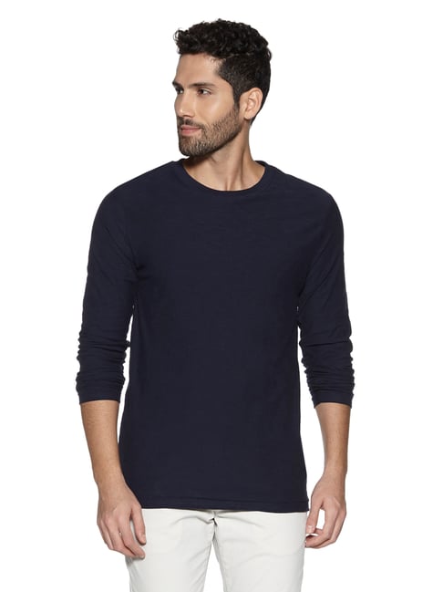 Buy WES Casuals by Westside Navy Slim Fit T-Shirt for Men Online @ Tata CLiQ