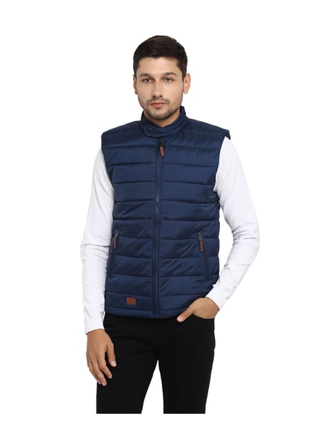 Red Tape Blue Quilted Jacket for Men 