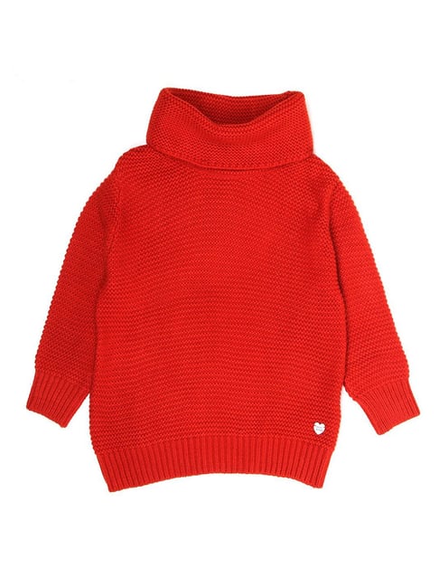 Buy Pepe Jeans Kids Red Solid Sweater for Girls Clothing Online