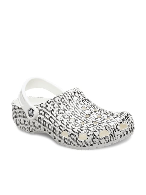Crocs Unisex Classic White Black Back Strap Clogs