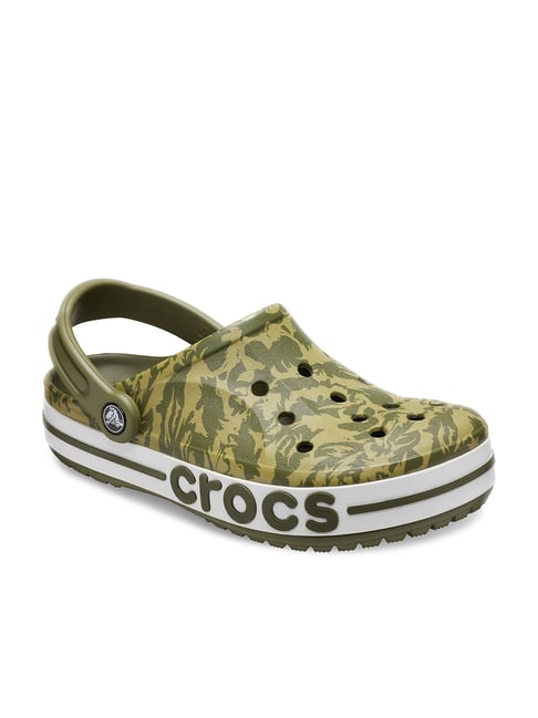 Buy Crocs Bayaband Army Green Khaki Back Strap Clogs for Men at
