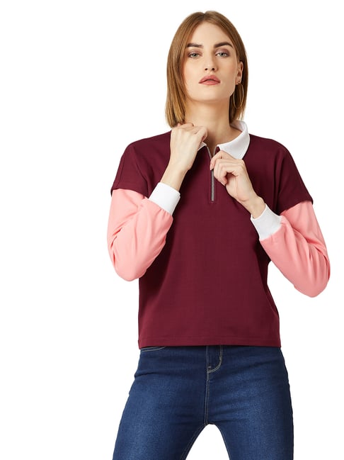 maroon cotton sweatshirt