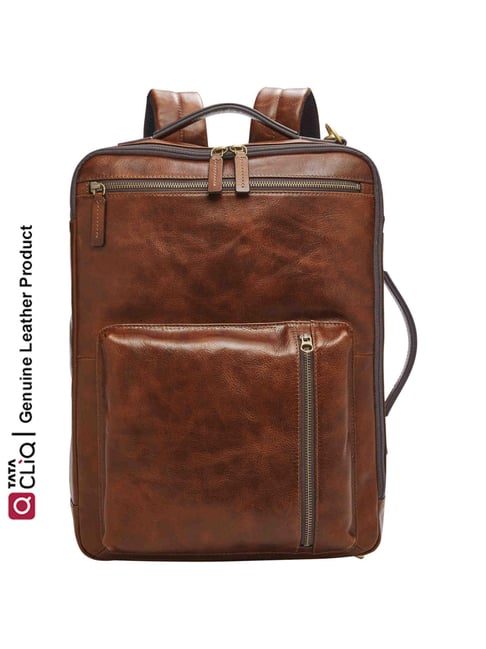 Fossil Buckner Brown Leather Medium Convertible Backpack from Fossil at ...