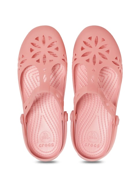 Crocs Isabella Pink Back Strap Clogs