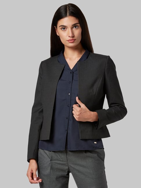black textured jacket womens