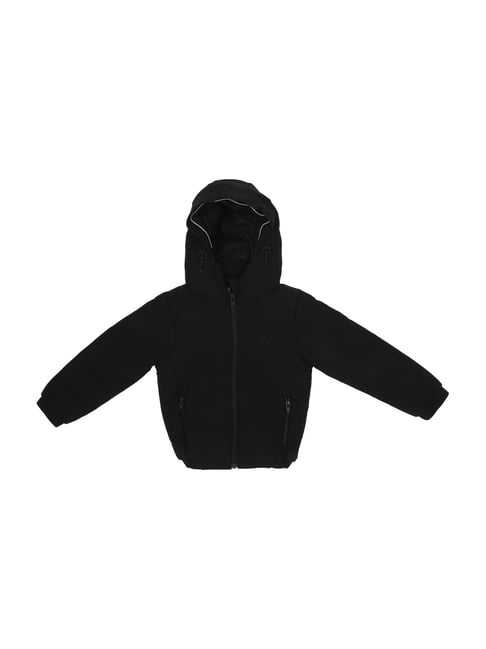 Allen Solly Junior Black Regular Fit Hooded Jacket