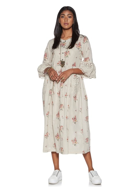 Buy Bombay Paisley by Westside Off White Fit-And-Flare Dress for Women ...