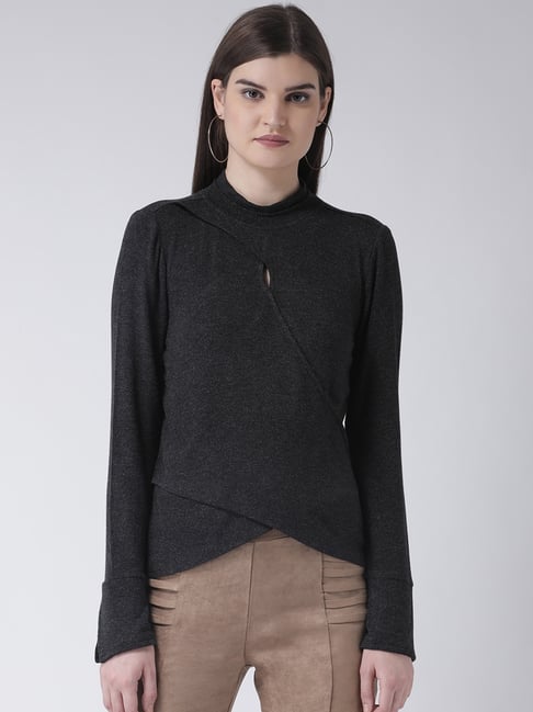 Latin Quarters Black Textured Top