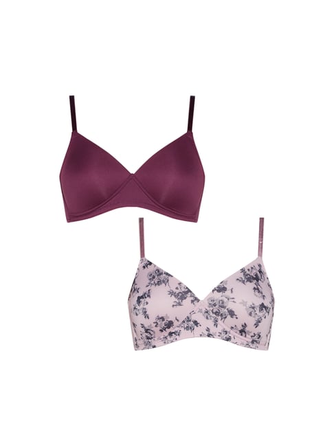 Buy Wunderlove by Westside Burgundy Padded Wired Bra Set of Two Online at  best price at TataCLiQ