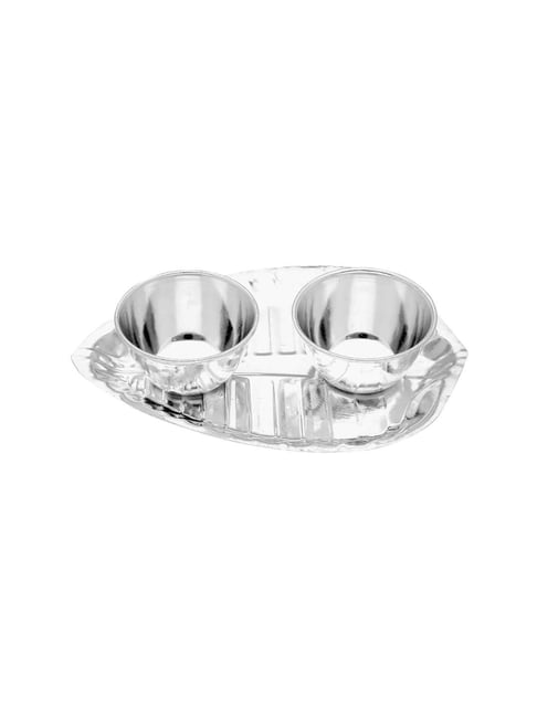 Sri Jagdamba Pearls 0.8 Silver Haldi Kumkum Plate