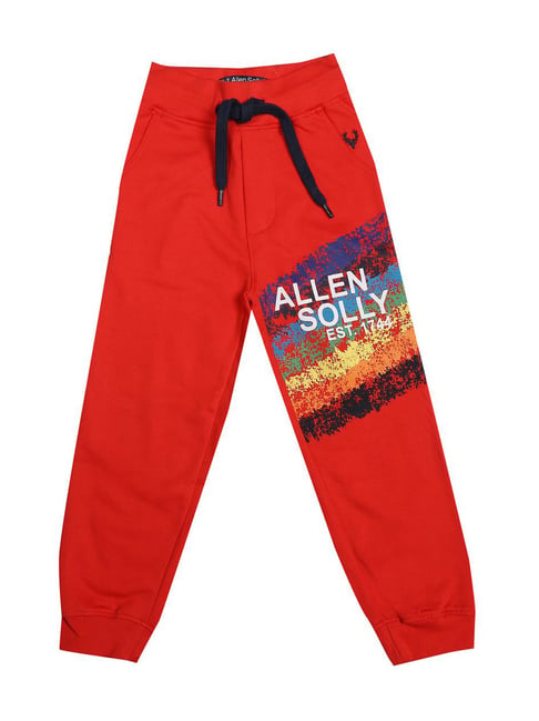 Allen Solly Junior Red Cotton Printed Joggers