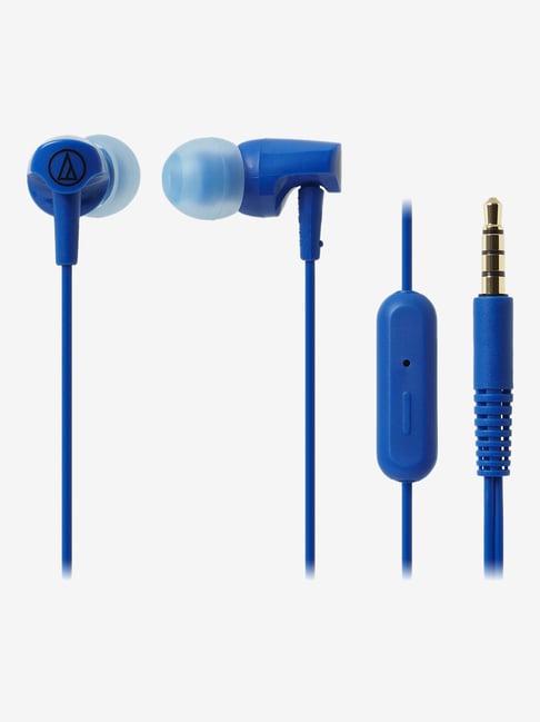 Audio Technica Sonicfuel Ath Clr100Isbl In The Ear Wired Headphone With Mic Blue