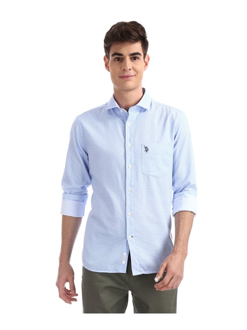 Buy U.S. Polo Assn. Blue Printed Shirt 