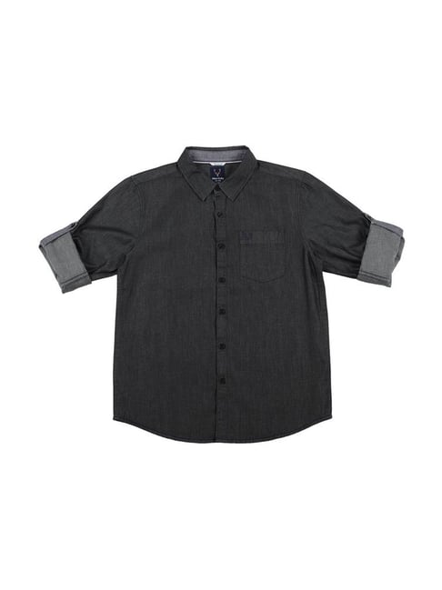 Allen Solly Junior Grey Cotton Textured Shirt