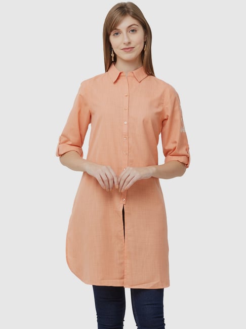 109 F Peach Regular Fit Tunic