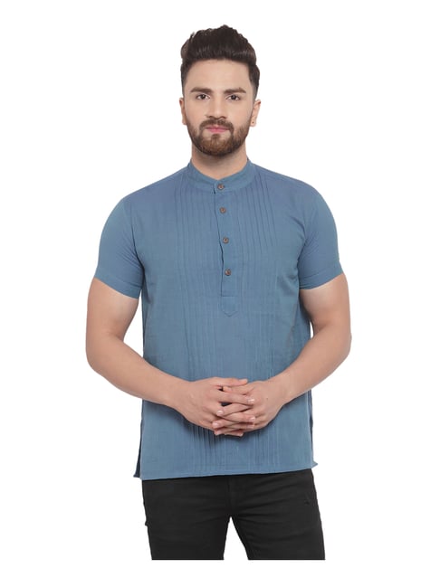 Abhiyuthan Blue Striped Kurta