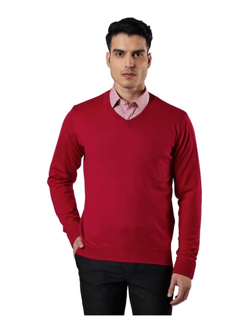 Raymond Red V Neck Sweater