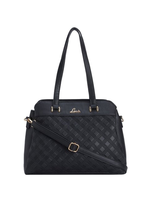 Lavie Kahlo Black Textured Large Shoulder Handbag