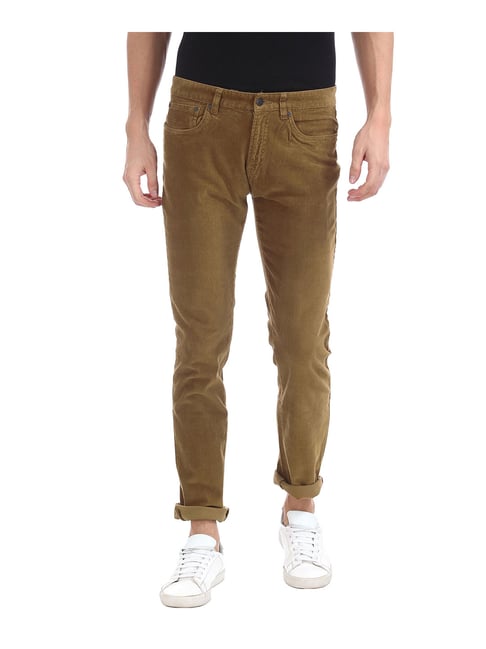 Slim fit denim-effect corduroy trousers - Man | Mango Man Ireland | Brown  pants men, Mens trousers, Mens pants