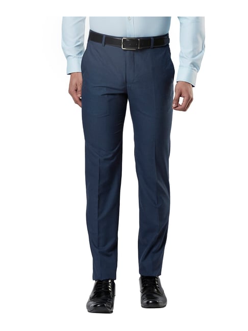 Buy Next Look Men Blue Regular Fit Checked Formal Trousers - Trousers for  Men 10029513 | Myntra