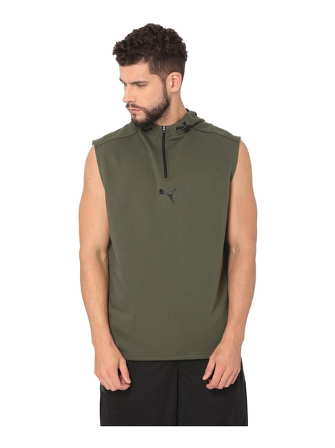 olive green puma sweatshirt