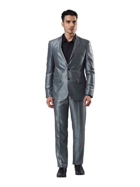 Buy Next Look Dark Grey Notch Lapel 2-Piece Suit for Men's Online